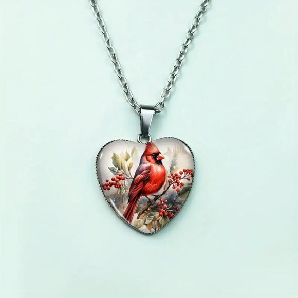 Cardinal Necklace and Drop Earring Set - Picture 2 of 5